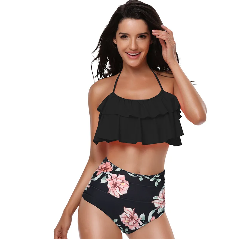 Women Retro Swimsuit Flounce High Waisted Swimwear Bikini Halter Neck Two Piece Bathing Suits Swimming Suit
Women Retro Swimsuit Flounce High Waisted Swimwear Bikini Halter Neck Two Piece Bathing Suits Swimming Suit
