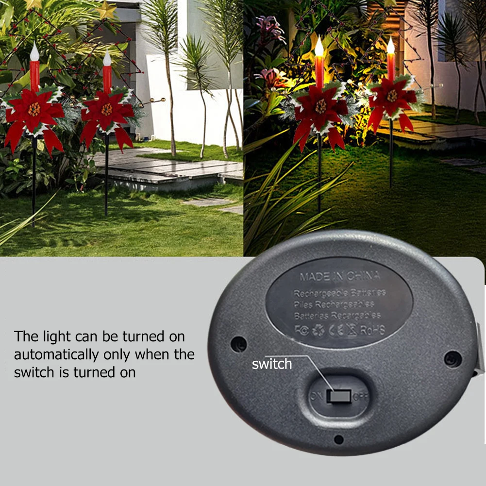2pcs Solar Powered Christmas Tree Candle Lamp LED Outdoor Courtyard Waterproof Garden Lawn Landscape Path Holiday Ground Light
2pcs Solar Powered Christmas Tree Candle Lamp LED Outdoor Courtyard Waterproof Garden Lawn Landscape Path Holiday Ground Light