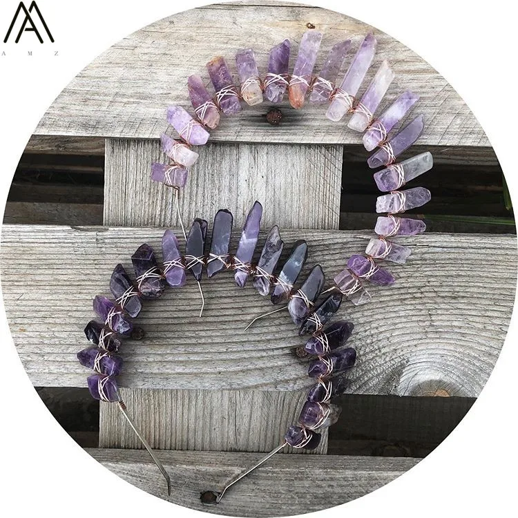 Rose Gold Silvery Wire Wrapped Dog Tooth Amethysts Quartz Point Tiara Crown Headband Women Bridal Crystal Hair Jewelry HG035AMCD 
Rose Gold Silvery Wire Wrapped Dog Tooth Amethysts Quartz Point Tiara Crown Headband Women Bridal Crystal Hair Jewelry HG035AMCD