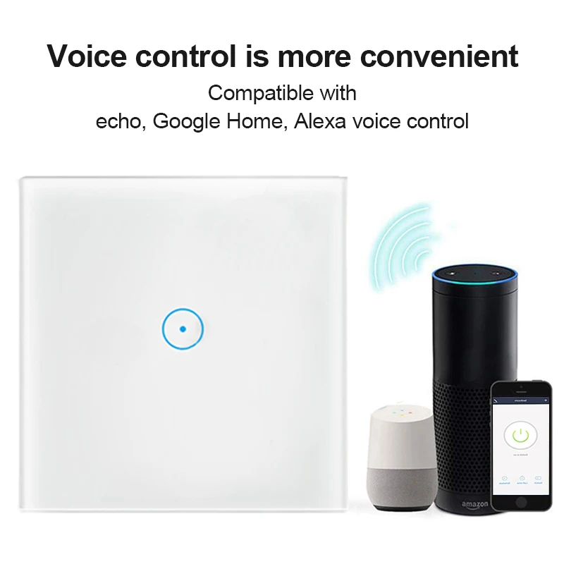 Touch Switch White Crystal Glass Panel Switch Ac110-220v Switch Wall Touch Smart Switch App Remote Voice Control Smart Life Tuya
Touch Switch White Crystal Glass Panel Switch Ac110-220v Switch Wall Touch Smart Switch App Remote Voice Control Smart Life Tuya