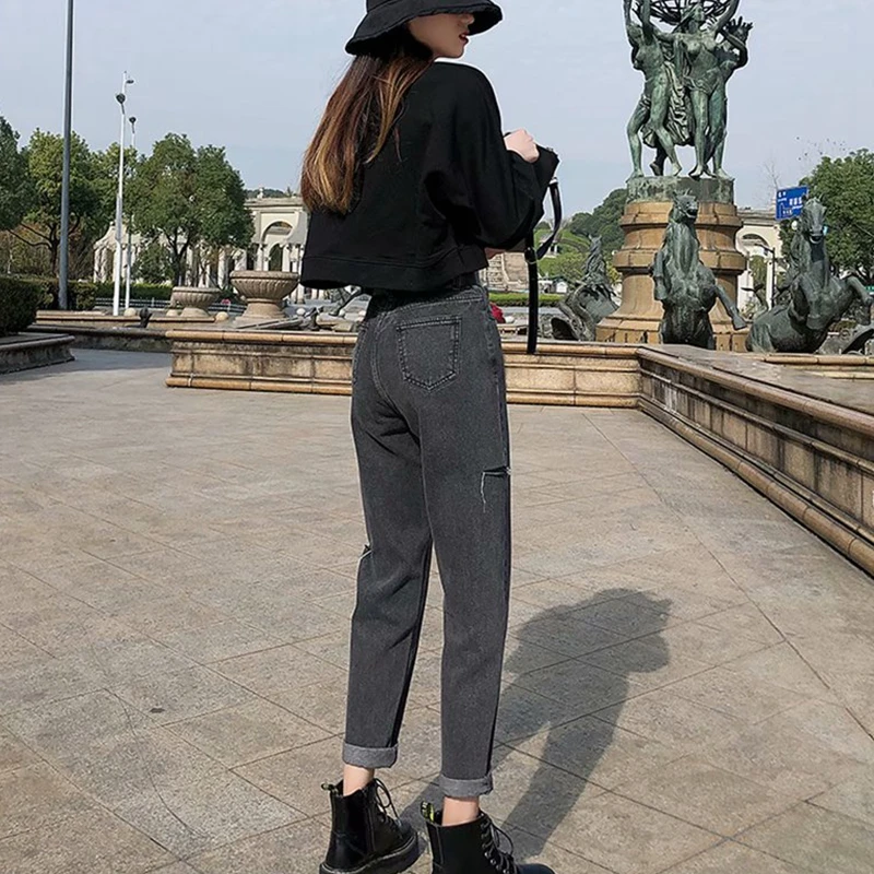 NEW Hot Sale Loose Long Woman Jeans High Waist Cotton Spring Autumn Streetwear Oversized Straight Harem Ripped Jeans Women
NEW Hot Sale Loose Long Woman Jeans High Waist Cotton Spring Autumn Streetwear Oversized Straight Harem Ripped Jeans Women