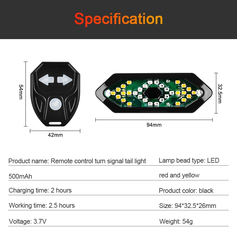 Bicycle Turn Signal USB Rechargeable Bike Tail Light LED Wireless Remote Control Turn Signal Warning Horn Light Bike Accessories
Bicycle Turn Signal USB Rechargeable Bike Tail Light LED Wireless Remote Control Turn Signal Warning Horn Light Bike Accessories
