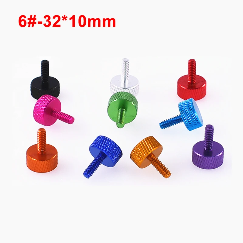 5PCS 6#-32*10mm UNC Coarse Thread Knurled Thumb Screws Aluminum Alloy Side Panel Hard Drive Screw DIY Multiple Color
5PCS 6#-32*10mm UNC Coarse Thread Knurled Thumb Screws Aluminum Alloy Side Panel Hard Drive Screw DIY Multiple Color