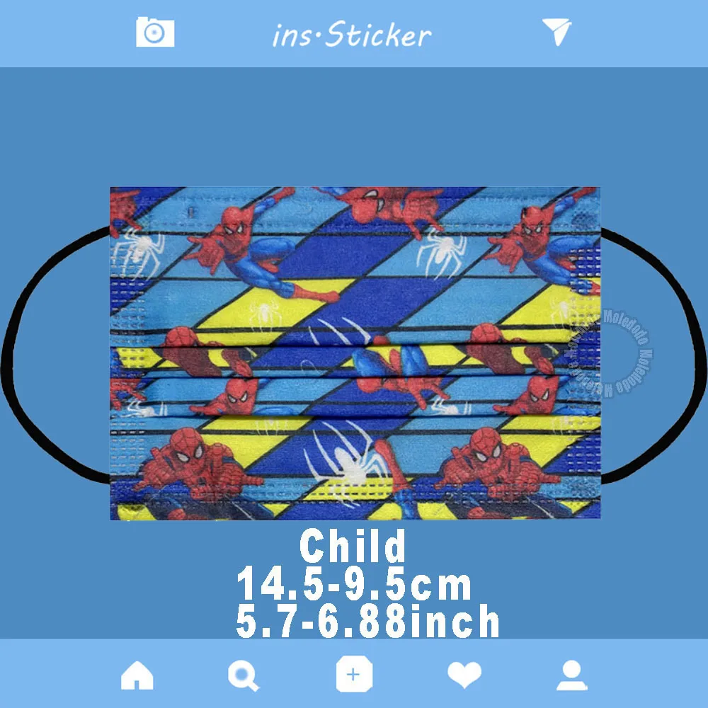 50Pcs Disney Printing Disposable Children's Anonymous Mask Avengers Spider-Man Anime Cartoon Face Masks Kids Cute Kawaii Mascara
50Pcs Disney Printing Disposable Children's Anonymous Mask Avengers Spider-Man Anime Cartoon Face Masks Kids Cute Kawaii Mascara