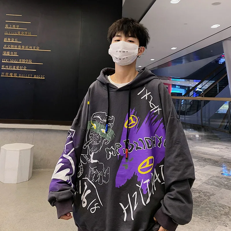Autumn ins tide brand hoodie men's trend loose jacket hip hop Harajuku hoodie