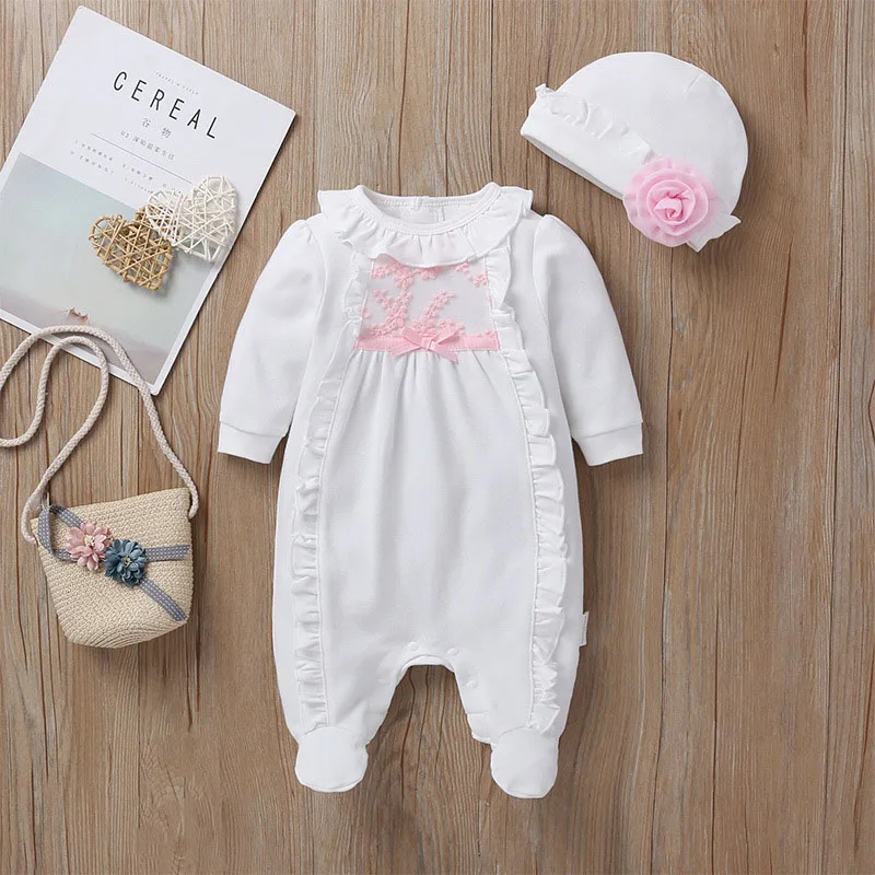 Baywell Autumn Newborn Girls Rompers Ruffle Long Sleeve Bodysuit Jumpsuit With Hat Baby Kids Bodysuit
Baywell Autumn Newborn Girls Rompers Ruffle Long Sleeve Bodysuit Jumpsuit With Hat Baby Kids Bodysuit