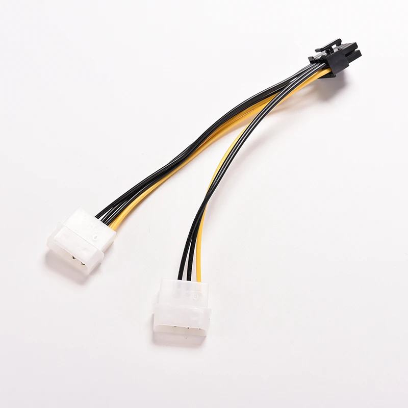 

New 16cm 8 Pin PCI Express Male To Dual LP4 4Pin Molex IDE PCI-E graphic Video Card Power Cable Adapter