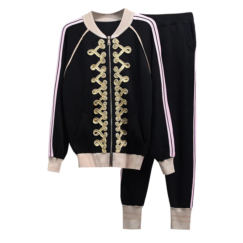High Quality Autumn Zipper Knit Sweaters Set Female Casual Tracksuits 2pcs Retro Floral Tops Harem Pants Two Pieces Set Spring
High Quality Autumn Zipper Knit Sweaters Set Female Casual Tracksuits 2pcs Retro Floral Tops Harem Pants Two Pieces Set Spring