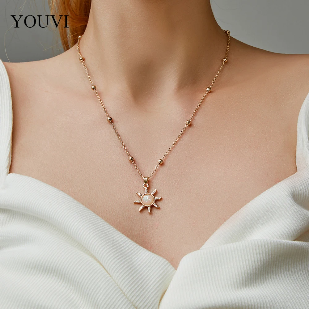 YOUVI Goth Opal Sun Necklace for Women Korea Fashion Women's Chain on the Neck Choker Jewelry Pedants Wedding Necklace
YOUVI Goth Opal Sun Necklace for Women Korea Fashion Women's Chain on the Neck Choker Jewelry Pedants Wedding Necklace