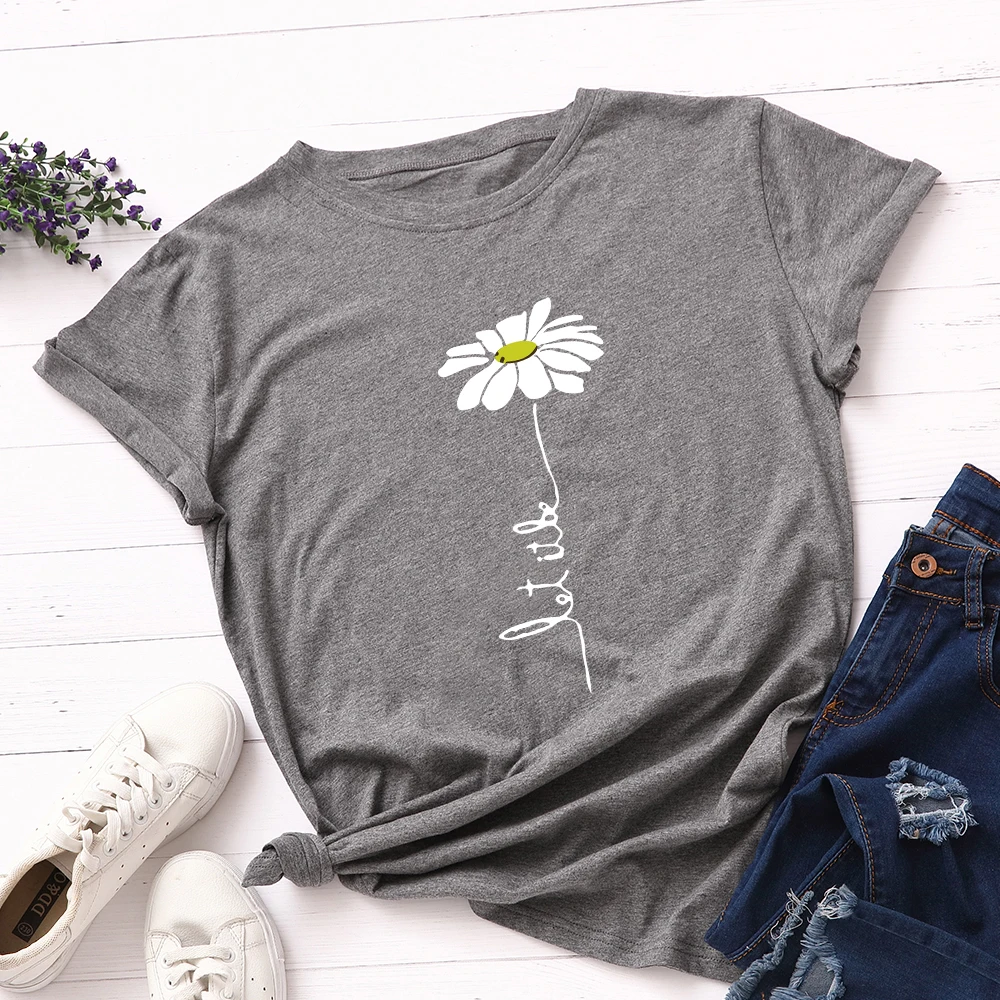 Summer Tee Tops for Female Casual Oversized Clothes Flower Letter Printing Shirt Women Short Sleeve Cotton T-Shirts Graphic Tees
Summer Tee Tops for Female Casual Oversized Clothes Flower Letter Printing Shirt Women Short Sleeve Cotton T-Shirts Graphic Tees