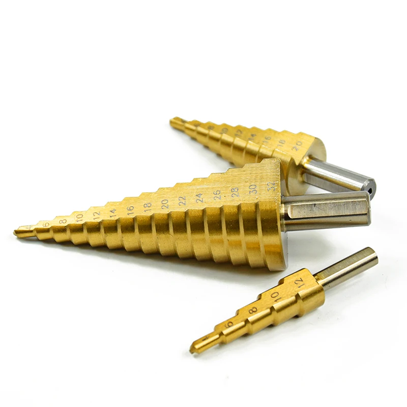 3Pcs Metric Spiral Flute The Pagoda Shape Hole Cutter 4-12/20/32mm HSS Steel Cone Drill Bit Set HSS Steel Step Sharpening
3Pcs Metric Spiral Flute The Pagoda Shape Hole Cutter 4-12/20/32mm HSS Steel Cone Drill Bit Set HSS Steel Step Sharpening