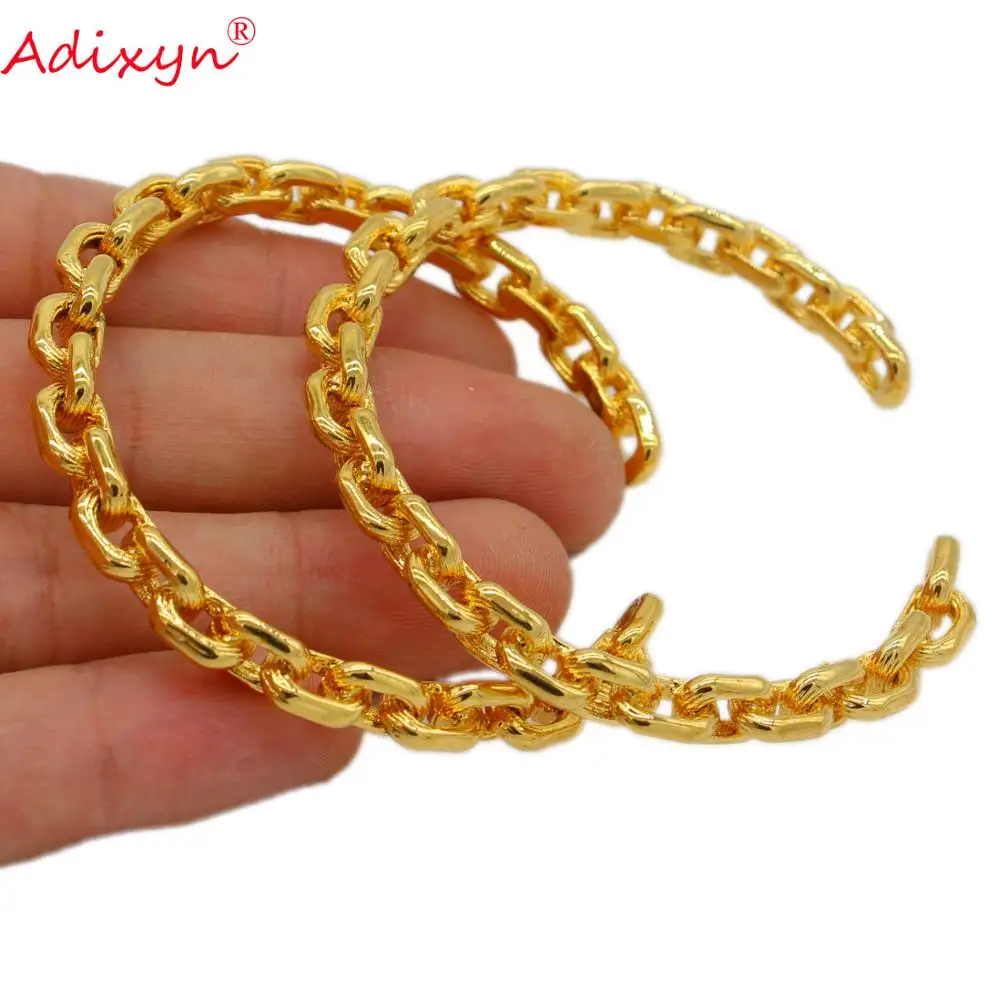 Adixyn 2pcs/lot Dubai Gold Bangle for Women Men Jewelry Gold Color Bracelet African Arab Party Gifts N071016
Adixyn 2pcs/lot Dubai Gold Bangle for Women Men Jewelry Gold Color Bracelet African Arab Party Gifts N071016