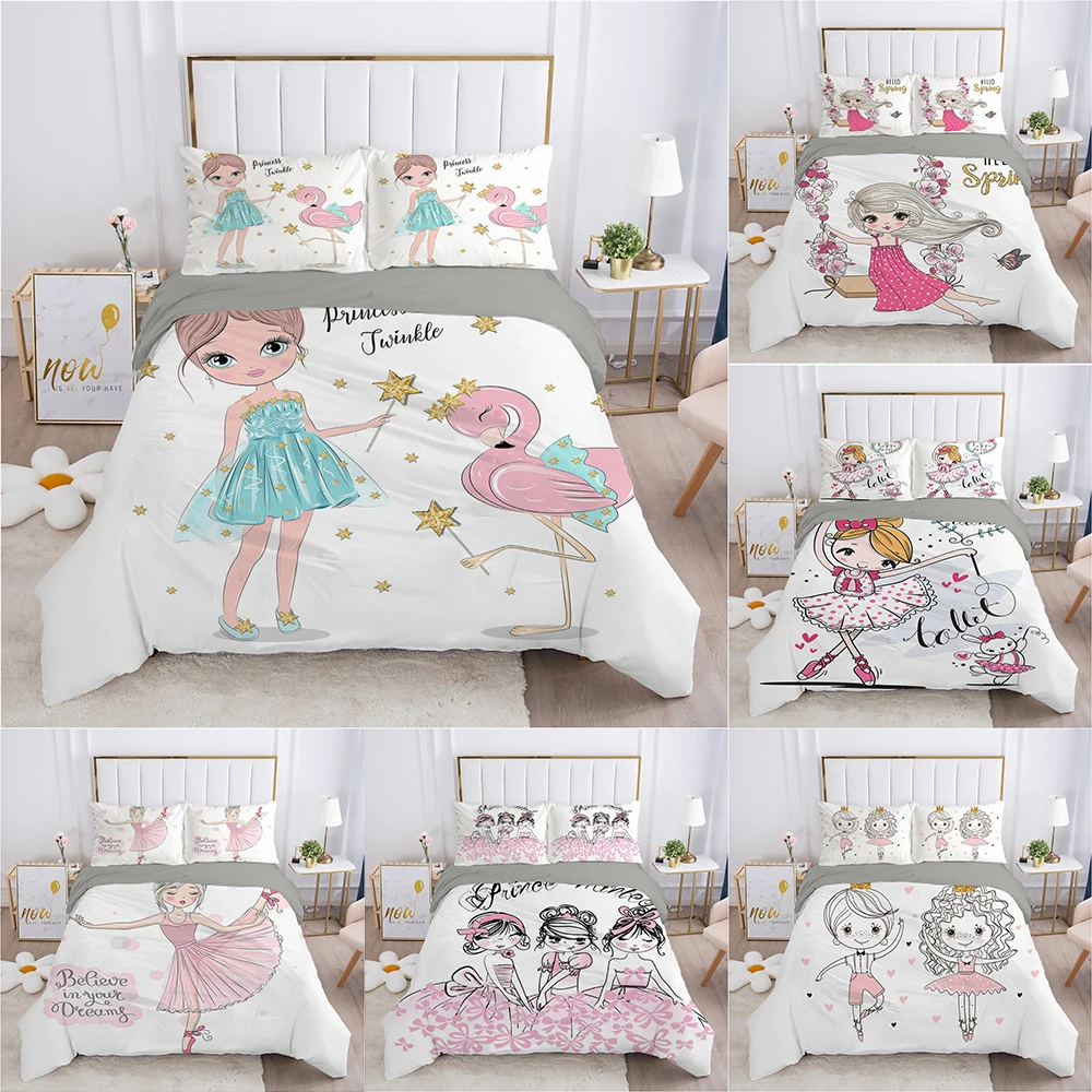 Cartoon Bedding Set For Girl Children Duvet Cover Set & Pillowcase Ballet Girl Quilt Cover Home Textile Single King Queen Size
Cartoon Bedding Set For Girl Children Duvet Cover Set & Pillowcase Ballet Girl Quilt Cover Home Textile Single King Queen Size