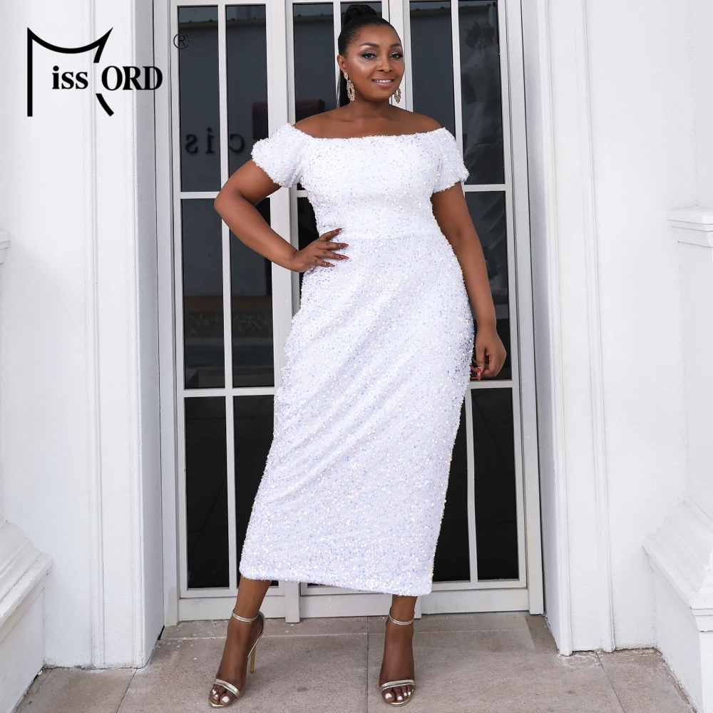 Missord 2021 Summer Women Plus Size Dress Maxi Sequins Puff Sleeve Party Prom Off Shoulder Bodycon Elegant White Long Dresses
Missord 2021 Summer Women Plus Size Dress Maxi Sequins Puff Sleeve Party Prom Off Shoulder Bodycon Elegant White Long Dresses