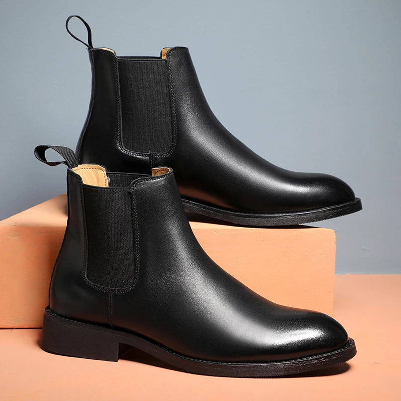 Fashion Vintage Men Casual Shoes Autumn Winter Plush Warm Work Ankle Boots Genuine Leather Pointed Toe Black Chelsea Boots
Fashion Vintage Men Casual Shoes Autumn Winter Plush Warm Work Ankle Boots Genuine Leather Pointed Toe Black Chelsea Boots