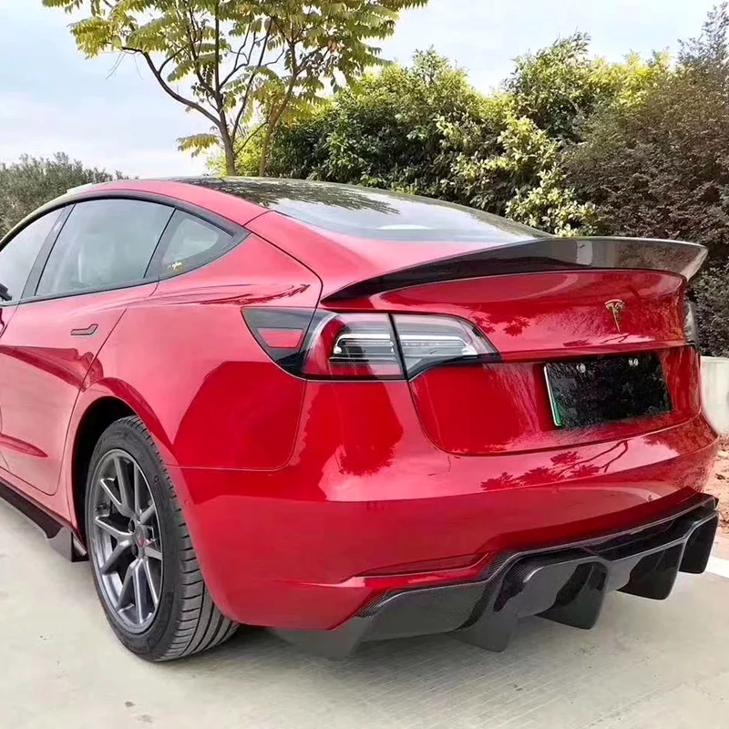 Спойлер из углеродного волокна задний багажник спойлер черная отделка для Tesla