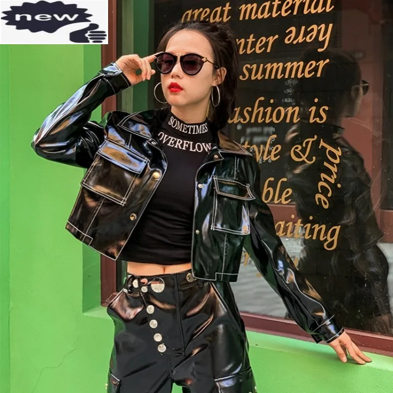 Куртка-карго женская короткая из искусственной кожи, с карманами, однобортная
Куртка-карго женская короткая из искусственной кожи, с карманами, однобортная