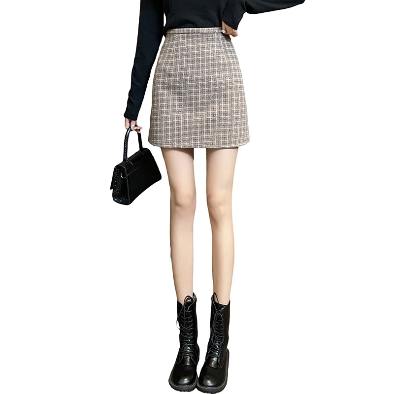 Early spring with A word skirt cloth skirts high female skirt new pockets hip joker thin skirt pile grid
Early spring with A word skirt cloth skirts high female skirt new pockets hip joker thin skirt pile grid