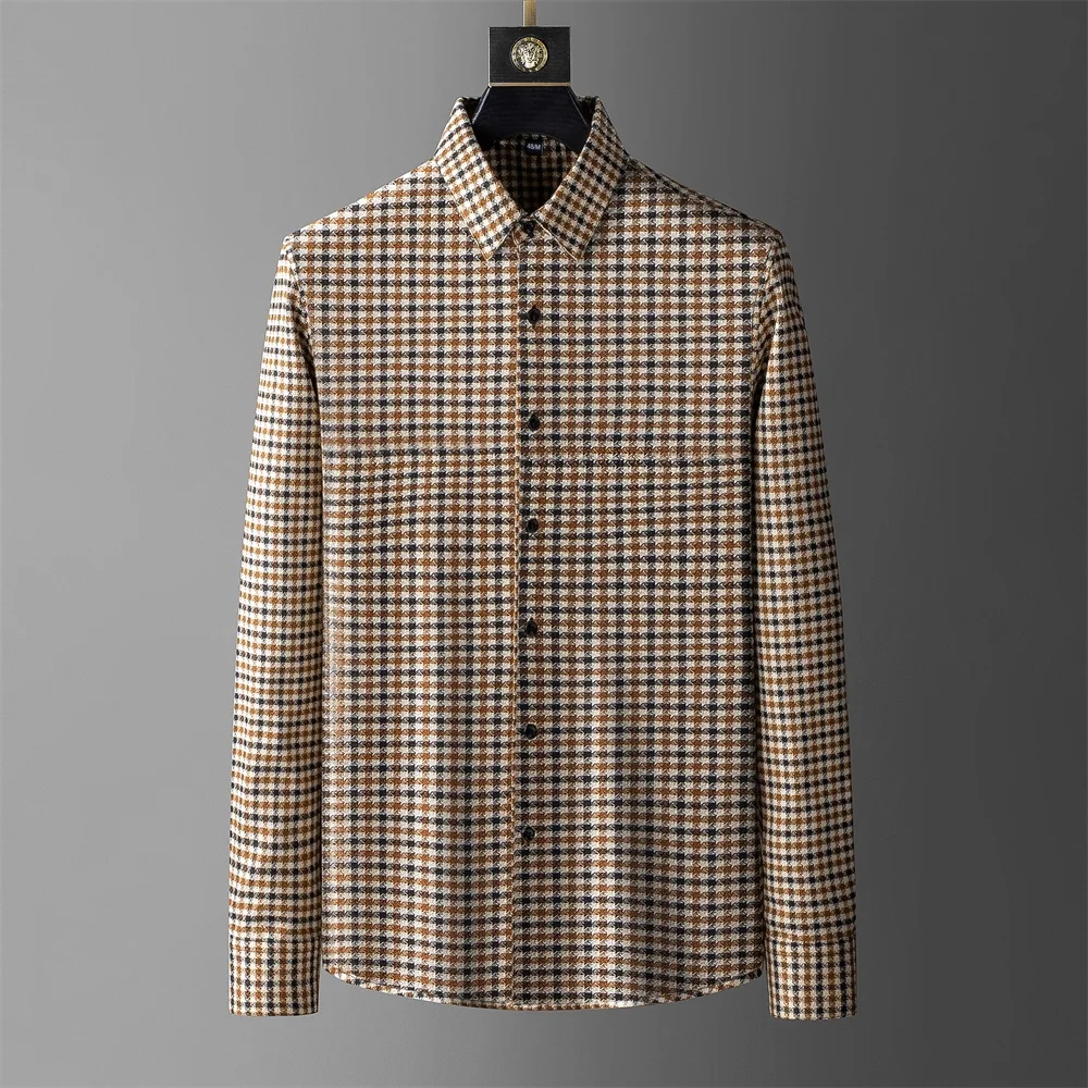 2021 Winter Thicken Plaid Shirts Men Long Sleeve Slim Fit Casual Shirt Male Business Formal Dress Shirts Streetwear Social Tops
2021 Winter Thicken Plaid Shirts Men Long Sleeve Slim Fit Casual Shirt Male Business Formal Dress Shirts Streetwear Social Tops