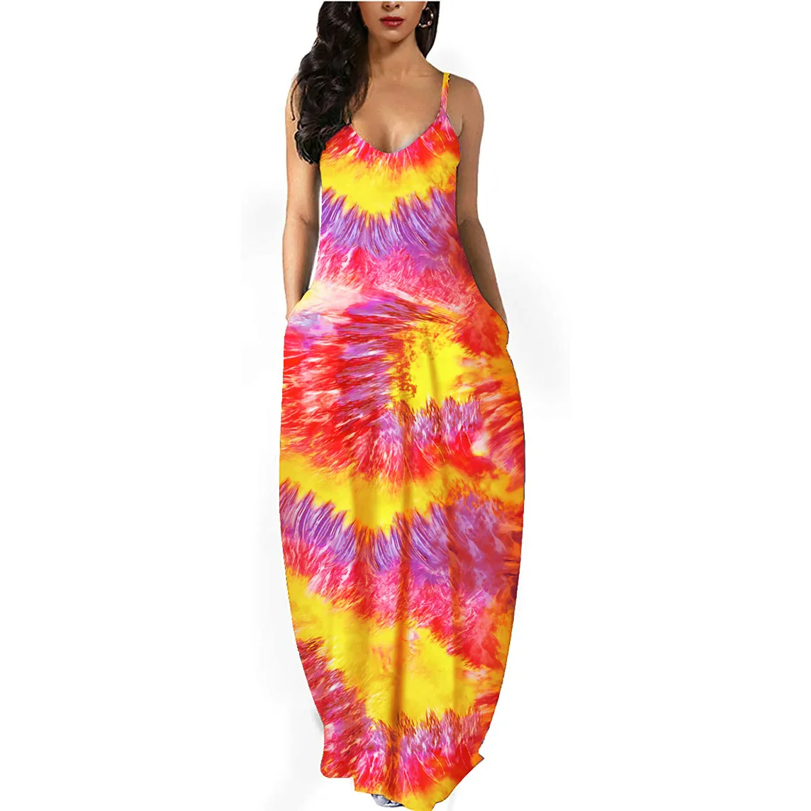 Women Summer Maxi Long Dress Boho Tie-dye Striped Floral Spaghetti Strap Party Beach Dress Sleeveless V Neck Sundress Plus Size
Women Summer Maxi Long Dress Boho Tie-dye Striped Floral Spaghetti Strap Party Beach Dress Sleeveless V Neck Sundress Plus Size