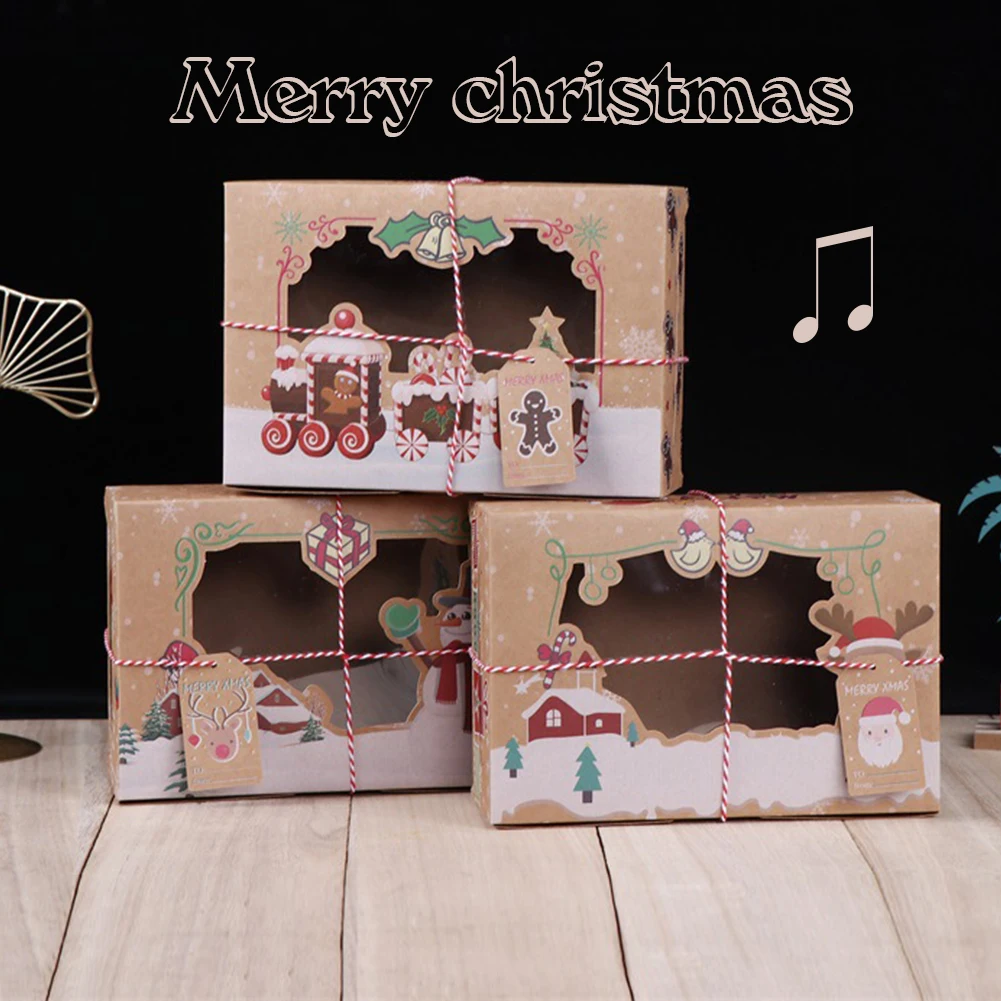 4pcs Merry Christmas Cookie Box Clear Window Kraft Paper Candy Boxes Packaging Bag Party Favor Kids Gift New Year Decoration
4pcs Merry Christmas Cookie Box Clear Window Kraft Paper Candy Boxes Packaging Bag Party Favor Kids Gift New Year Decoration