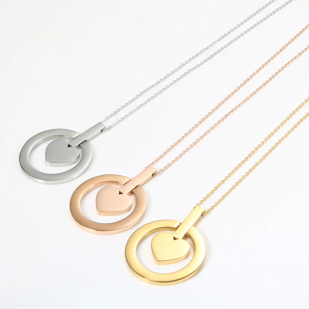 Ожерелье из нержавеющей стали с круглой подвеской в форме сердца
Ожерелье из нержавеющей стали с круглой подвеской в форме сердца