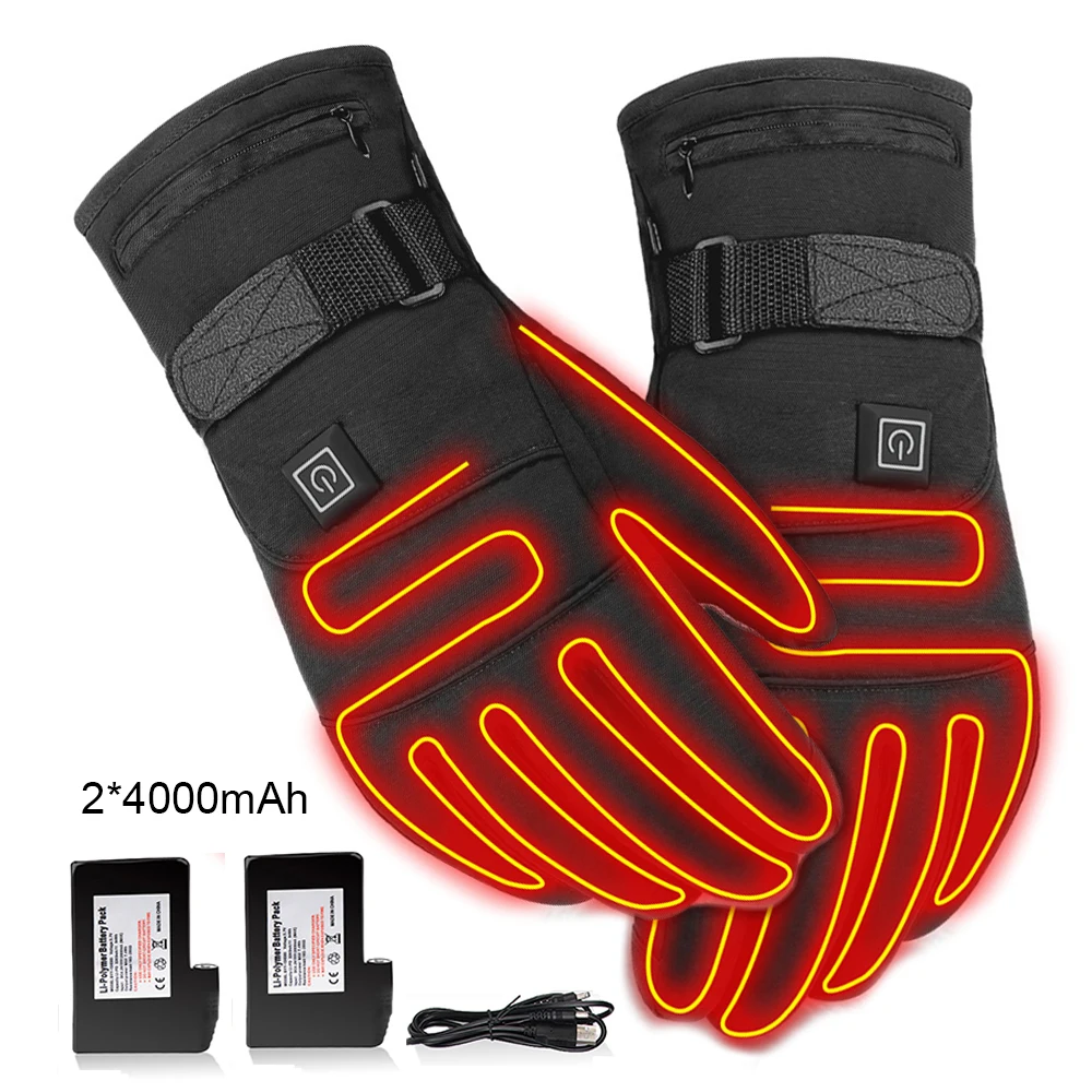 Men Women Motorcycle Electric Heated Gloves Temperature 5 Speed Adjustment USB Hand Warmer Safety For Skiing Hiking Camping | Спорт и