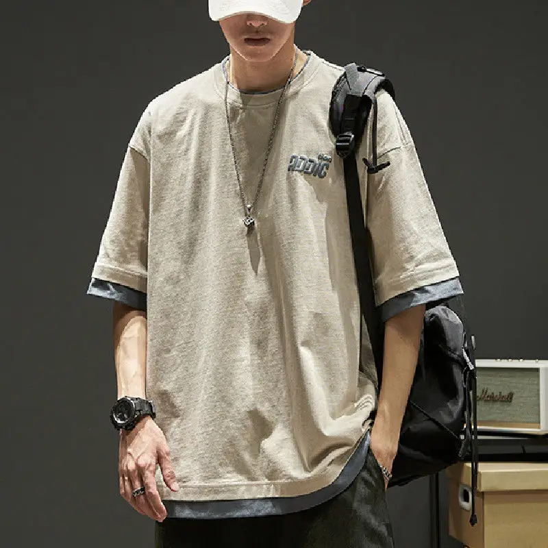 Summer Short-Sleeved T-Shirt 2021 New Summer Loose Cotton Solid Color Half-Sleeved Shirt Hip-Hop Rock Punk Men'S Shirt T-Shirt
Summer Short-Sleeved T-Shirt 2021 New Summer Loose Cotton Solid Color Half-Sleeved Shirt Hip-Hop Rock Punk Men'S Shirt T-Shirt