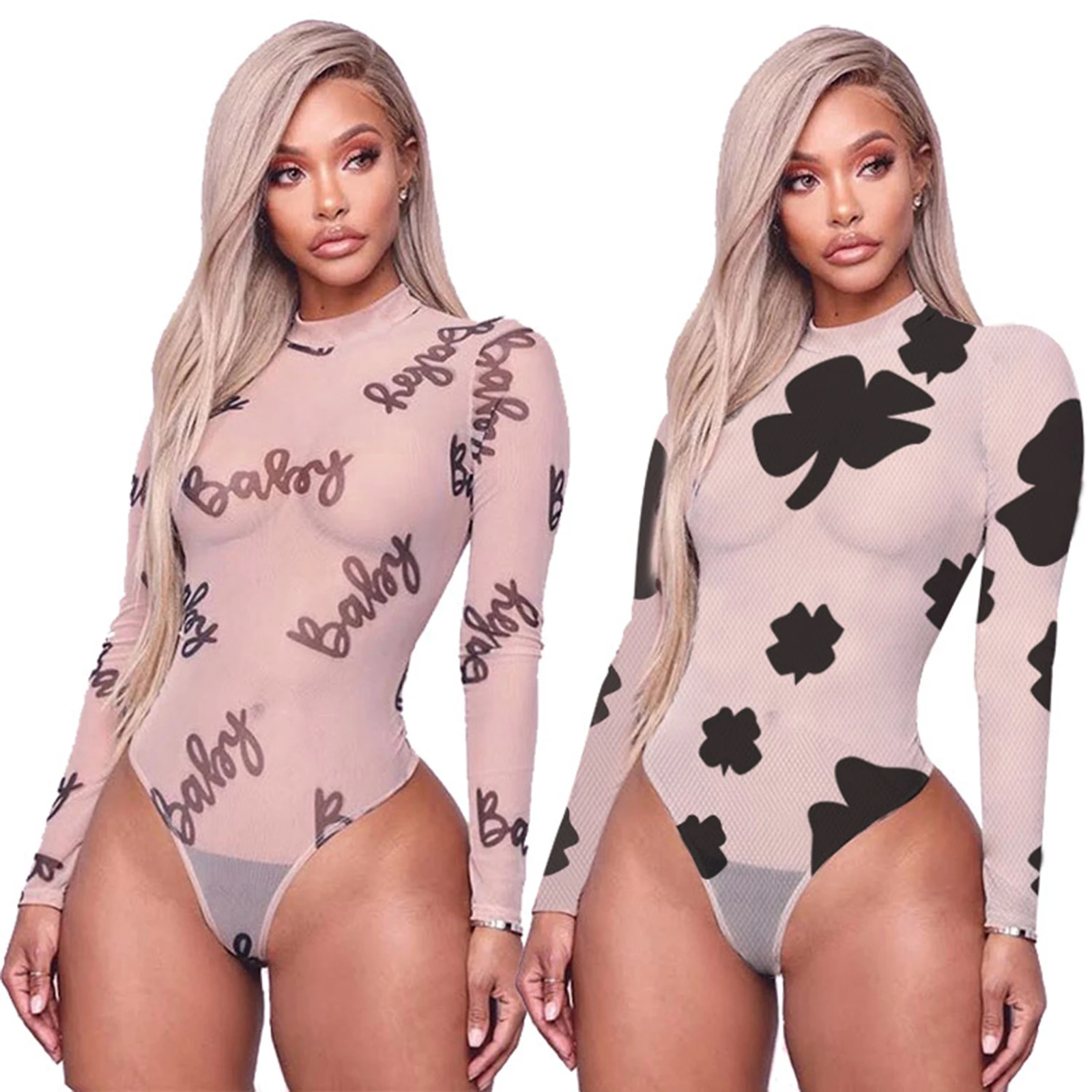 Women’s Fall High Collar Long-sleeved Bodysuit Fashion Mesh Yarn Print Perspective Tight-fitting Sexy Slim High Waist Jumpsuit
Women’s Fall High Collar Long-sleeved Bodysuit Fashion Mesh Yarn Print Perspective Tight-fitting Sexy Slim High Waist Jumpsuit