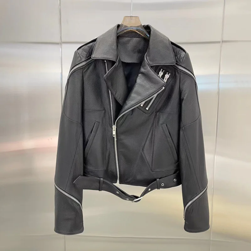 Spring Fashion New And Autumn 2021 Women Coat Short Length Genuine Leather Jacket High Quality Litchi Grain Sheepskin Overcoat
Spring Fashion New And Autumn 2021 Women Coat Short Length Genuine Leather Jacket High Quality Litchi Grain Sheepskin Overcoat
