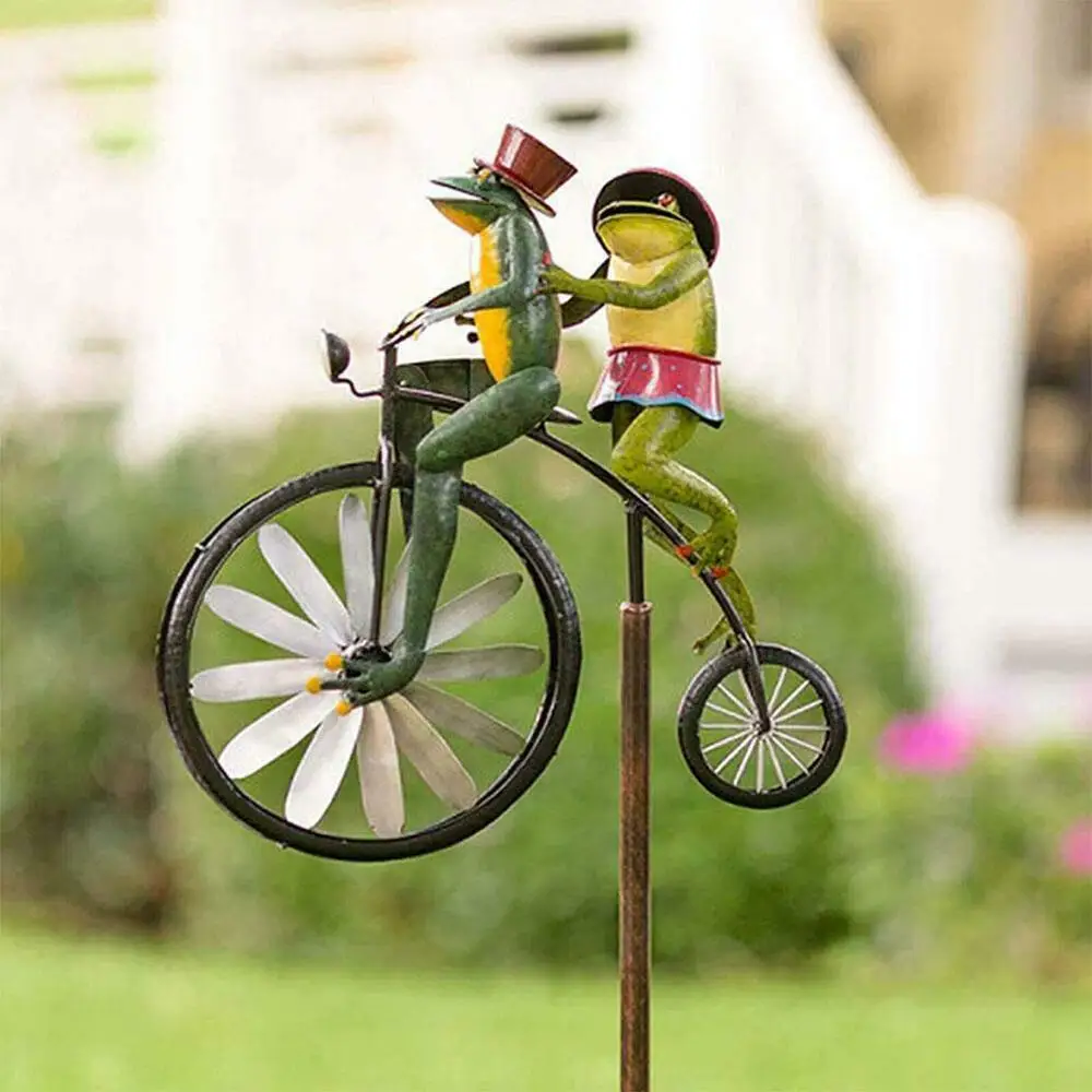 Vintage Bicycle Wind Spinner Metal Stake Ornament Frog Cat Rabbit Riding Motorcycle Windmill Decoration Yard Garden Decoration
Vintage Bicycle Wind Spinner Metal Stake Ornament Frog Cat Rabbit Riding Motorcycle Windmill Decoration Yard Garden Decoration