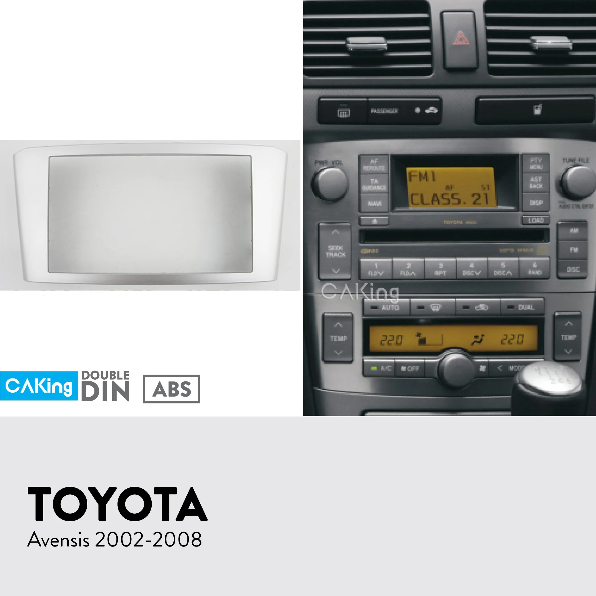 Панель автомобильного радио Fascia Для Toyota Avensis 2002 2008 (серебристый) набор для