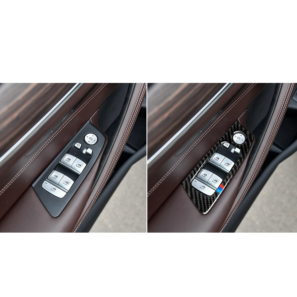 Carbon Fiber Car Window Lifter Control Armrest Panel Window Switch Sticker Decoration for BMW 528i 530i G30 G38 5 Series 
Carbon Fiber Car Window Lifter Control Armrest Panel Window Switch Sticker Decoration for BMW 528i 530i G30 G38 5 Series