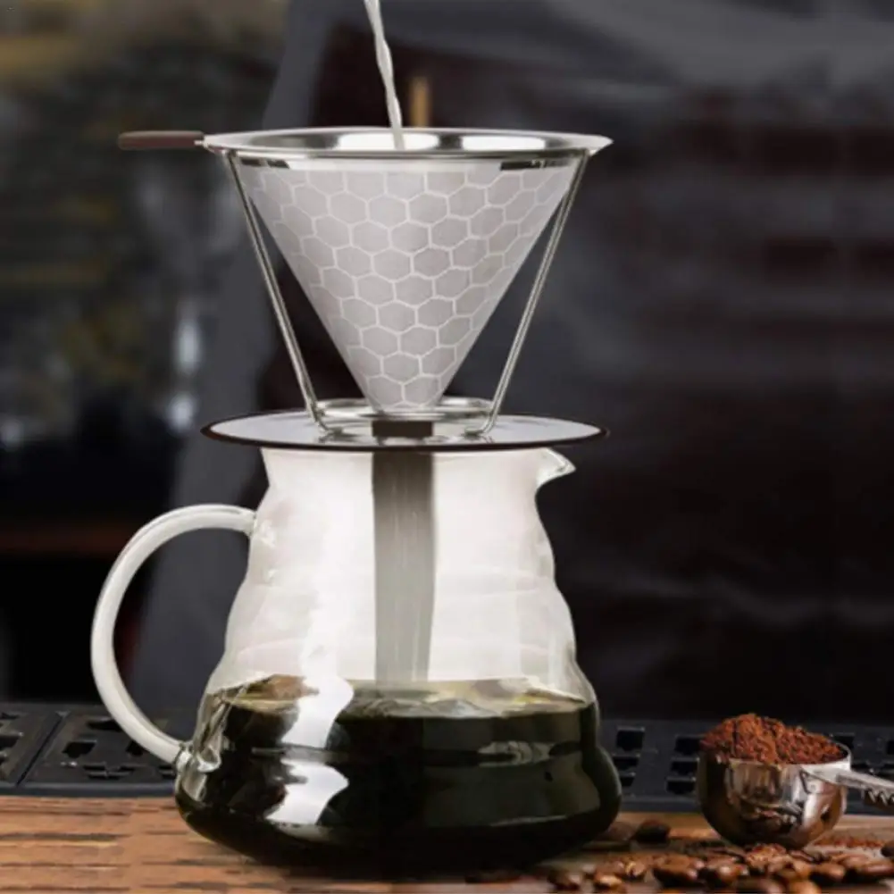 Steel Coffee Filter Removable Cone Dripper Easy To Coffee Tool Filter Clean And Reusable Maintain I0E1
Steel Coffee Filter Removable Cone Dripper Easy To Coffee Tool Filter Clean And Reusable Maintain I0E1