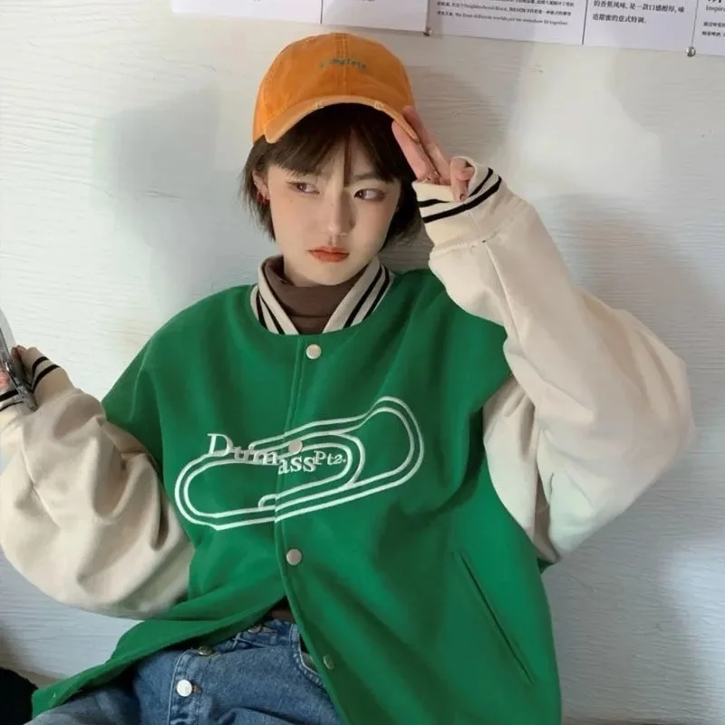 Женская бейсбольная куртка с вышивкой и надписью, винтажная куртка в стиле Харадзюку с цветными блоками, весенние куртки большого размера, ...
Женская бейсбольная куртка с вышивкой и надписью, винтажная куртка в стиле Харадзюку с цветными блоками, весенние куртки большого размера, ...