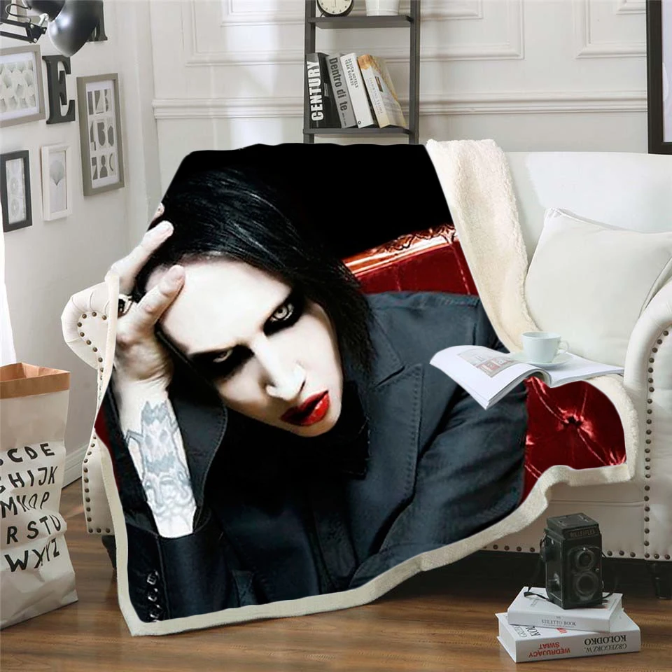 Бархатное Флисовое одеяло Singer Marilyn Manson, 3D покрывало из искусственного меха, покрывало для кровати, дорожное постельное белье, 008
Бархатное Флисовое одеяло Singer Marilyn Manson, 3D покрывало из искусственного меха, покрывало для кровати, дорожное постельное белье, 008