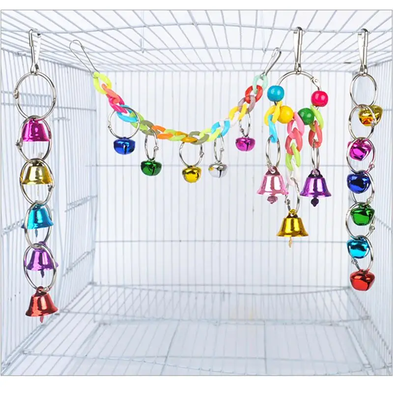 1PCS Parrot Bell Toy Multicolor Wooden Bead Bird Toy Kit Parrot Cage Creative Swing Toys Colorful Birds Chewing Hanging Bell
1PCS Parrot Bell Toy Multicolor Wooden Bead Bird Toy Kit Parrot Cage Creative Swing Toys Colorful Birds Chewing Hanging Bell