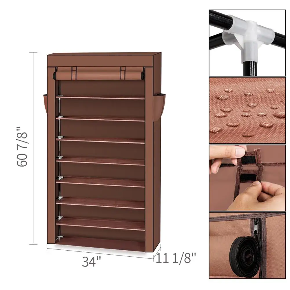 10 Tiers Non-Woven Fabric Shoe Rack Shoes Storage Cabinet w/Dustproof Cover
10 Tiers Non-Woven Fabric Shoe Rack Shoes Storage Cabinet w/Dustproof Cover