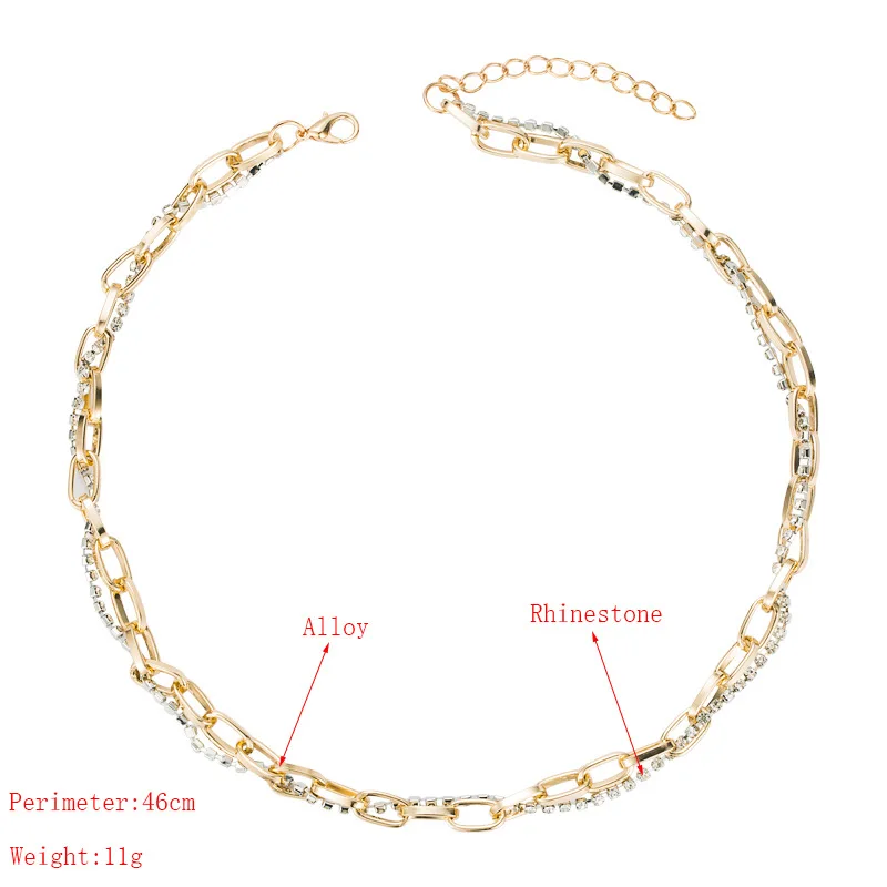 Trendy Elegant Gold Link Chain with Crystal Chain Unique Women Female Choker Necklace Party Daily Gold Clavicle Necklace Jewelry
Trendy Elegant Gold Link Chain with Crystal Chain Unique Women Female Choker Necklace Party Daily Gold Clavicle Necklace Jewelry