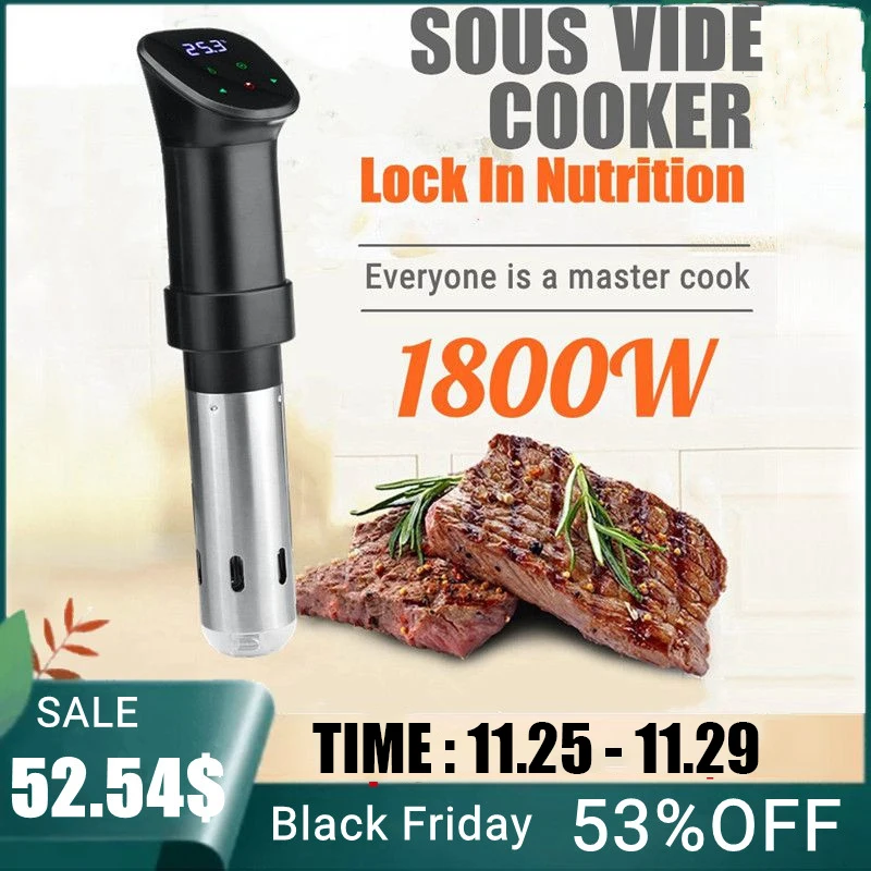 Warranty IPX7 Waterproof 1800W Sous Vide Cooker Immersion Circulator Vacuum Slow Cooker with LCD Digital Accurate Control
Warranty IPX7 Waterproof 1800W Sous Vide Cooker Immersion Circulator Vacuum Slow Cooker with LCD Digital Accurate Control