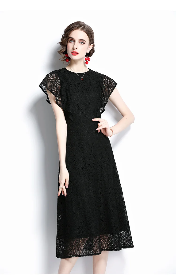 Women's Dress Lace O-neck Girl's Dresses New Loose Casual Summer Short Sleeve Plus Size Fashion A-LINE Lady Mid-Calf Houthion
Women's Dress Lace O-neck Girl's Dresses New Loose Casual Summer Short Sleeve Plus Size Fashion A-LINE Lady Mid-Calf Houthion