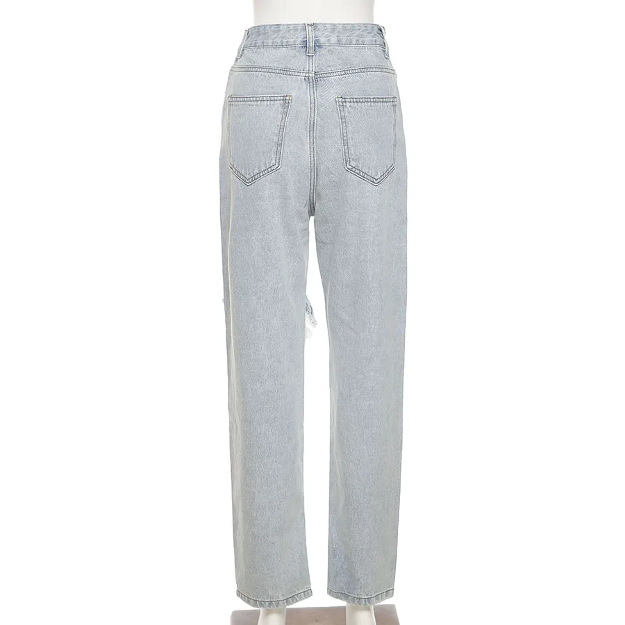 Casual Ripped Hole Y2K Cotton Blue Jean Women Straight Pant High Waist Hip Hop Zipper Loose Trousers Female Denim Streetwear2021
Casual Ripped Hole Y2K Cotton Blue Jean Women Straight Pant High Waist Hip Hop Zipper Loose Trousers Female Denim Streetwear2021