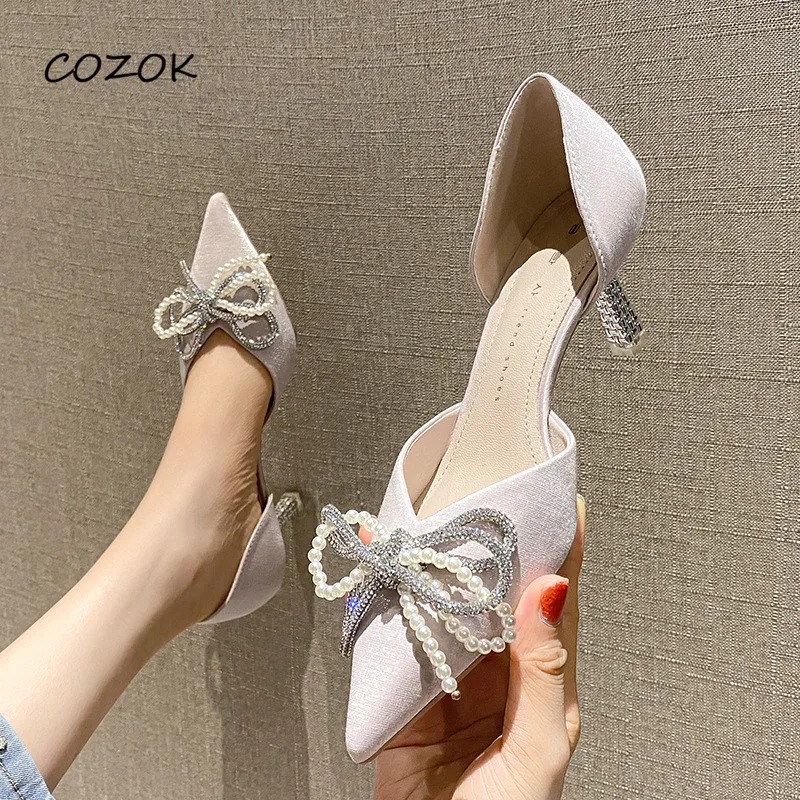 Womens Shoes 2021 Fashion Women Party Pearl Crystal High Heels Korean High Heels for Women
Womens Shoes 2021 Fashion Women Party Pearl Crystal High Heels Korean High Heels for Women