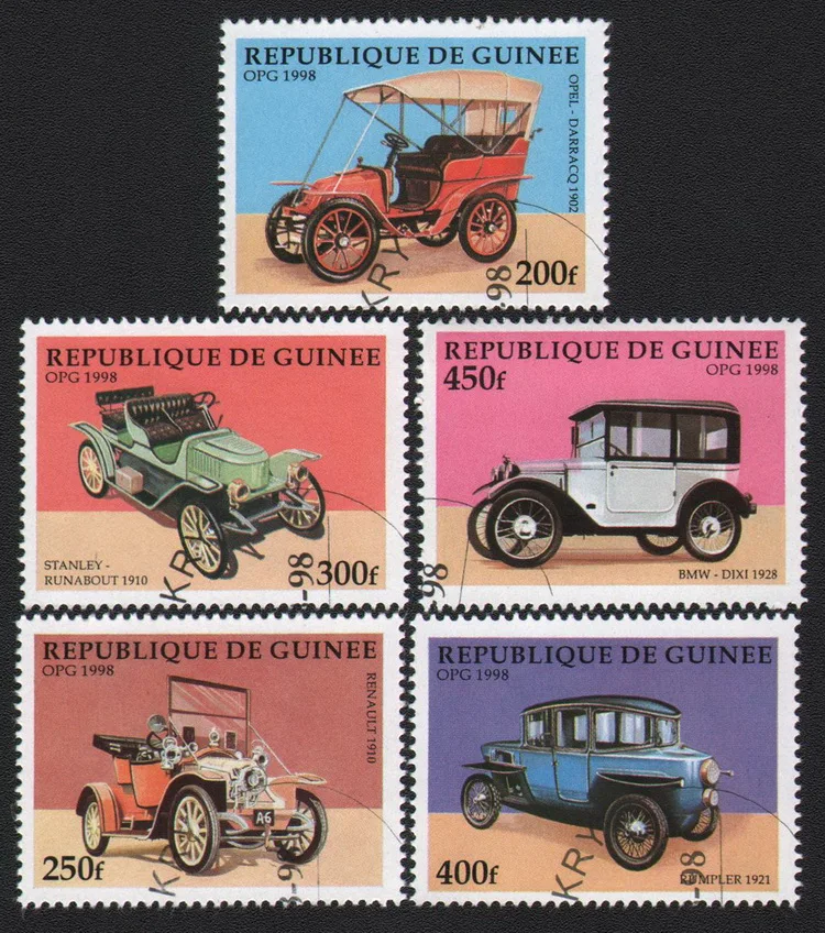 

5 шт./компл. почтовые марки Гвинеи 1998, винтажные почтовые марки с маркировкой почты для коллекционирования