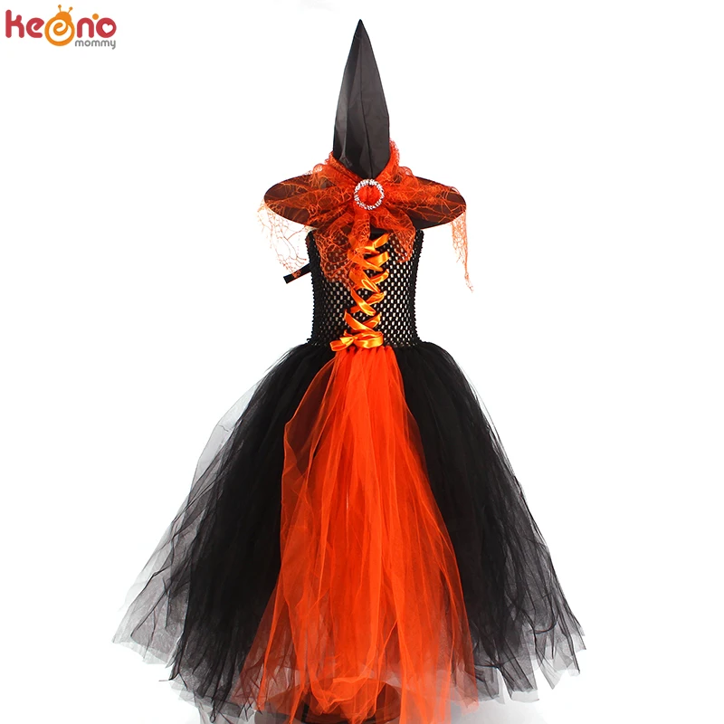 Женский готический костюм ведьмы в виде привидения на Хэллоуин детское платье с