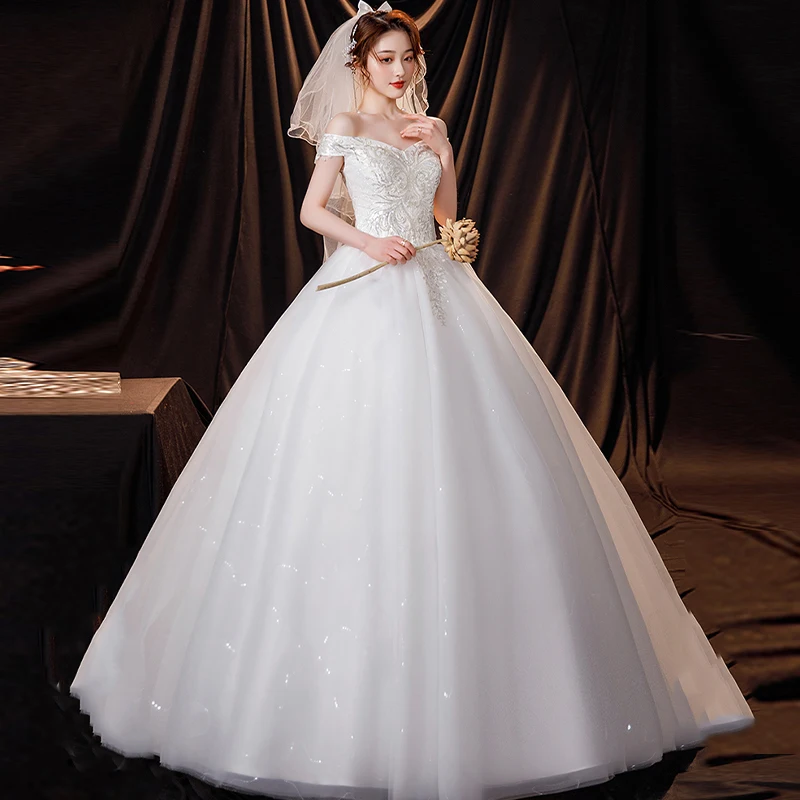 Wedding Dress Illusion V-Neck Short Off The Shoulder Tulle Lace Backless Sequined Embroidery Luxury White Women Bridal Gown G499
Wedding Dress Illusion V-Neck Short Off The Shoulder Tulle Lace Backless Sequined Embroidery Luxury White Women Bridal Gown G499