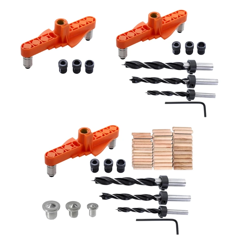Dowel Jig Kit Pocket Hole Jig with Center Scriber Line Offset System Adjustable Punch Locator Set for Working Drilling
Dowel Jig Kit Pocket Hole Jig with Center Scriber Line Offset System Adjustable Punch Locator Set for Working Drilling