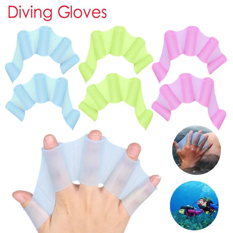 1 пара силиконовых перчаток для плавания перчатки занятий дайвингом женщин