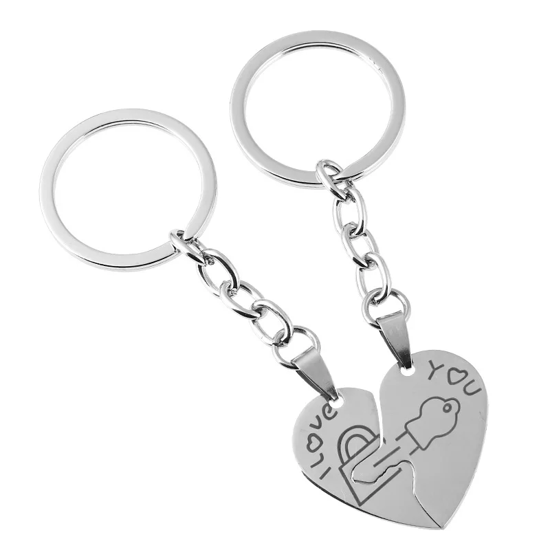 Simple Stainless Steel Heart-Shaped Keychain Lettering I LOVE YOU A Pair Of Couple Keyring Charm Bag Pendant Accessories Jewelry
Simple Stainless Steel Heart-Shaped Keychain Lettering I LOVE YOU A Pair Of Couple Keyring Charm Bag Pendant Accessories Jewelry