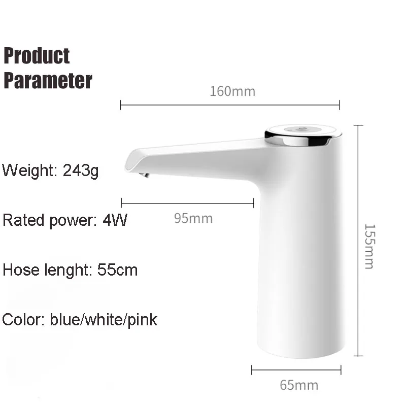 Electric Water Bottle Pump USB Rechargeable Automatic Drinking Water Dispenser Portable Dispensador De Agua Touch Electric Pump
Electric Water Bottle Pump USB Rechargeable Automatic Drinking Water Dispenser Portable Dispensador De Agua Touch Electric Pump